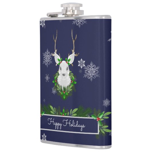 Blauwe rendierfles heupfles (Links)