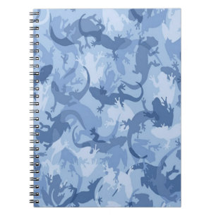 Blauwe reptiele Camouflage Spiral notebook Notitieboek
