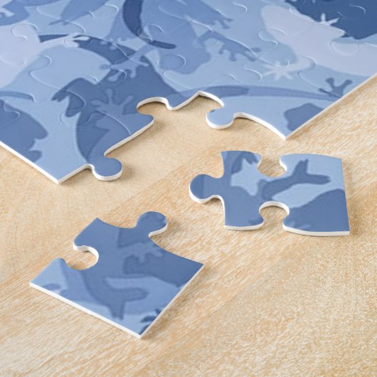 Blauwe reptielencamouflage legpuzzel (Zijkant)