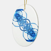 Blauwe-resonantiegolf-ornament Keramisch Ornament (Links)