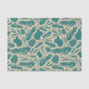 Blauwe Retro Gezellige Kerstcharme Tissuepapier