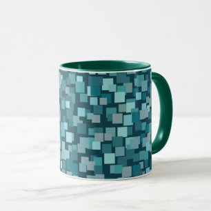 Blauwe Retro Mozaïek Mok