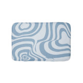 Blauwe Retro Swirl Groovy Y2K Patroon Badmat (Voorkant)