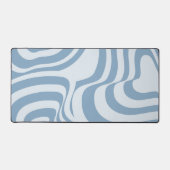Blauwe Retro Swirl Groovy Y2K Patroon Bureaumat (Voorkant)