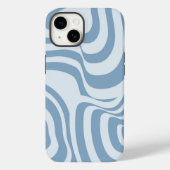 Blauwe Retro Swirl Groovy Y2K Patroon Case-Mate iPhone Case (Achterkant)