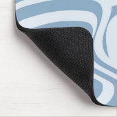 Blauwe Retro Swirl Groovy Y2K Patroon Muismat (Hoek)