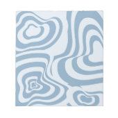 Blauwe Retro Swirl Groovy Y2K Patroon Notitieblok (Voorkant)