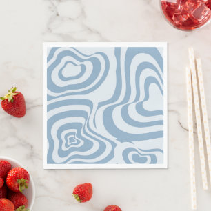 Blauwe Retro Swirl Groovy Y2K Patroon Servet
