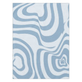 Blauwe Retro Swirl Groovy Y2K Patroon Tafelkleed (Voorkant)