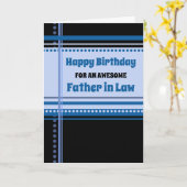 Blauwe Retro Vader in Recht Verjaardag Kaart (Gele Bloem)