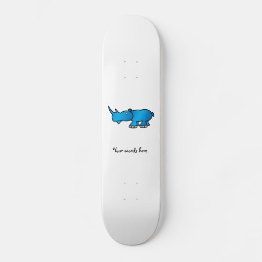 Blauwe rhino skateboard (Voorkant)