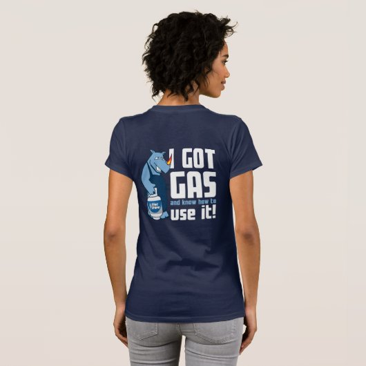 Blauwe Rijn "Ik heb gas" Vrouwen T-shirt (Achterkant volledig)
