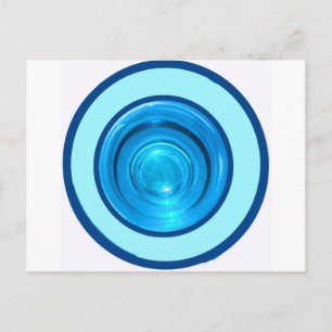Blauwe ringen / cirkels van bodemgekleurd glas briefkaart