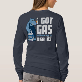 Blauwe Rino "Ik heb gas" lange hoes T-shirt