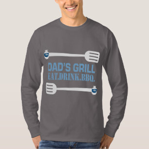 Blauwe Rino "Papa's Grill" Lange hoes T-shirt