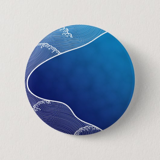 blauwe rivier ronde button 5,7 cm (Voorkant)