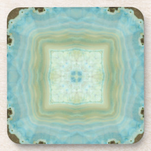 Blauwe roam Agate Geode Gemstone Crystal Patronen Bier Onderzetter