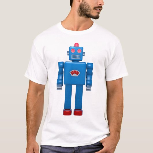 Blauwe robot 02 t-shirt (Voorkant)