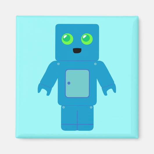 Blauwe robot magneet (Voorkant)