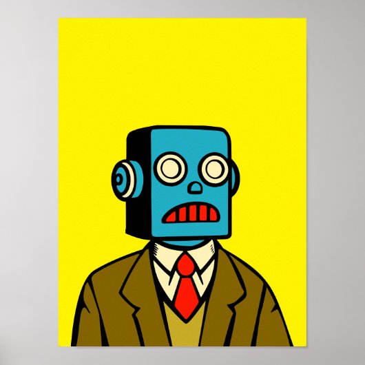 Blauwe robot poster (Voorkant)