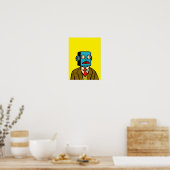Blauwe robot poster (Keuken)