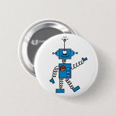 Blauwe robot ronde button 5,7 cm (Voorkant /achterkant)
