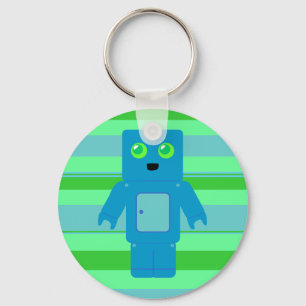 Blauwe robot sleutelhanger