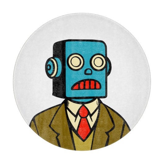 Blauwe robot snijplank (Voorkant)