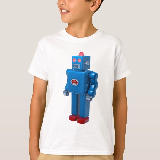 Blauwe robot t-shirt (Voorkant)