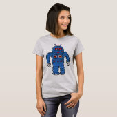 Blauwe robot t-shirt (Voorkant volledig)