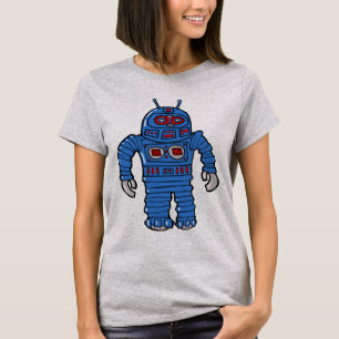 Blauwe robot t-shirt