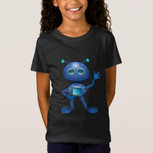 Blauwe robot t-shirt
