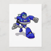 Blauwe robot voor kinderen - Kies achtergrondkleur Briefkaart (Voorkant)