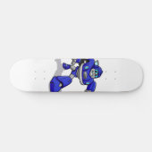 Blauwe robot voor kinderen - Kies achtergrondkleur Skateboard (Horizontaal)