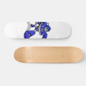 Blauwe robot voor kinderen - Kies achtergrondkleur Skateboard (Horizontaal)