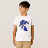 Blauwe robot voor kinderen - Kies achtergrondkleur T-shirt (Voorkant volledig)