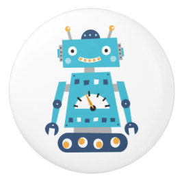 Blauwe robotoppen voor kinderen keramische knop