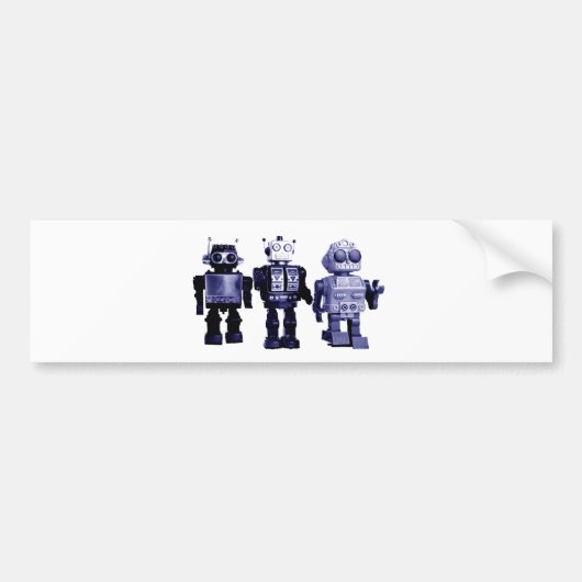 blauwe robots bumper sticker (Voorkant)