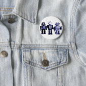 blauwe robots knop ronde button 5,7 cm (In situ)