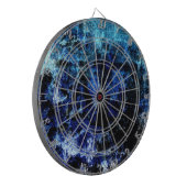 Blauwe rockgrunge-textuur grafisch dartbord (Voorkant Links)