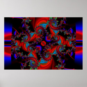 Blauwe rode en groene strijd poster