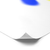 Blauwe rode gele rog 1 poster (Hoek)