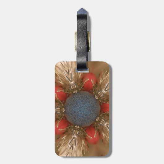 Blauwe rode kerstdecoratie Baubles Bagagelabel (Achterkant verticaal)