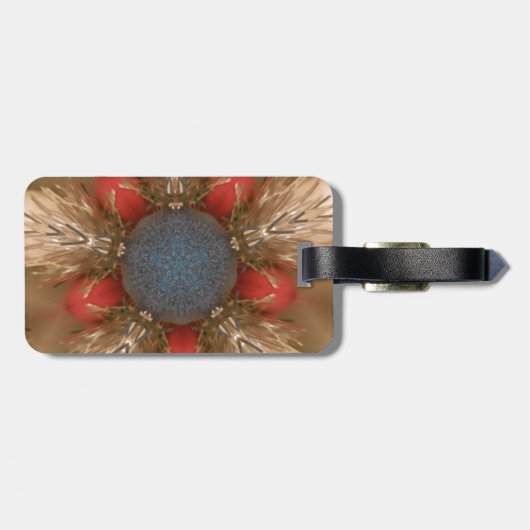 Blauwe rode kerstdecoratie Baubles Bagagelabel (Achterkant horizontaal)