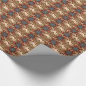 Blauwe rode kerstdecoratie Baubles Cadeaupapier (Hoek)