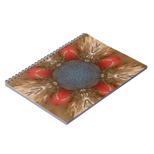 Blauwe rode kerstdecoratie Baubles Notitieboek (Linkerzijde)