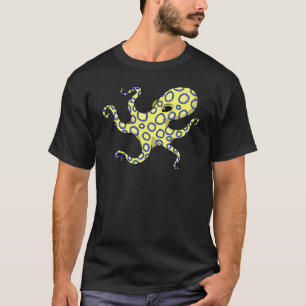 Blauwe rode octopus t-shirt