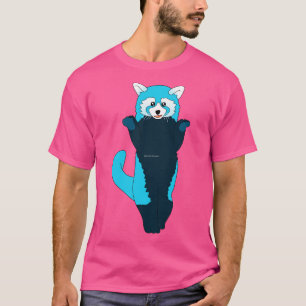 Blauwe rode panda 2 t-shirt
