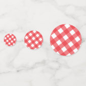 Blauwe & Rode Pleinen Geruite Gingham Checkers Confetti (Voorkanten)