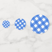 Blauwe & Rode Pleinen Geruite Gingham Checkers Confetti (Achterkanten)